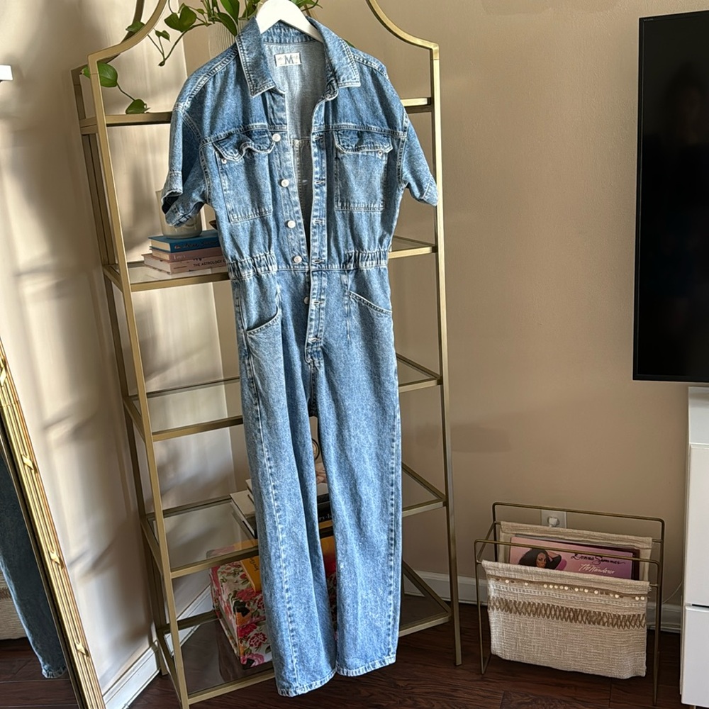 Free People Denim Jumpsuit